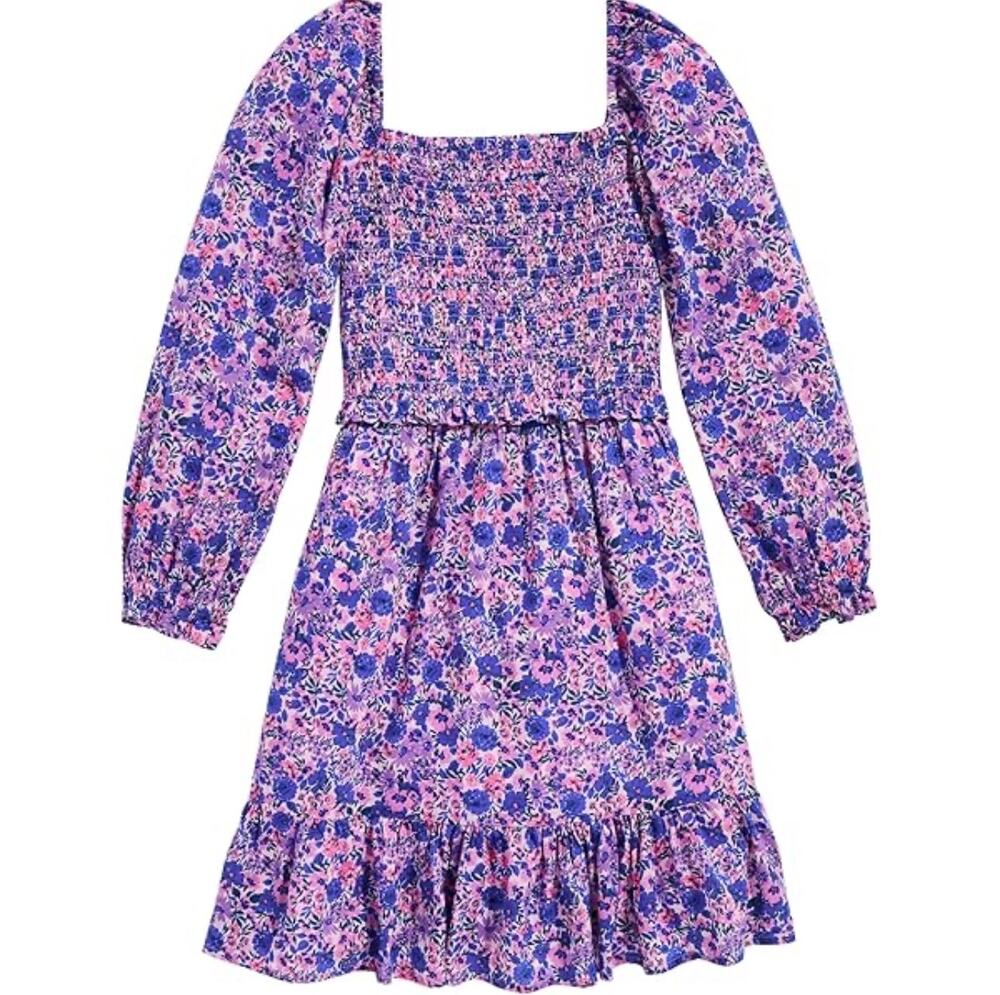 Vineyard Vines Girl's size S (8-10) Lena Long Sleeve Smocked Dress Helen Floral